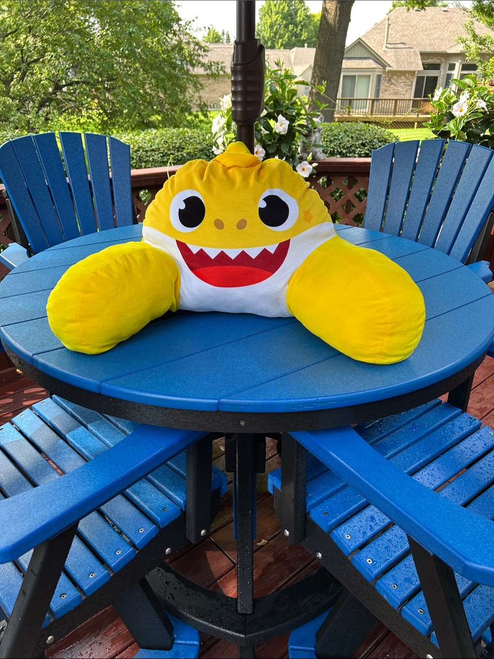 Yellow Baby Shark Plush Backrest Pillow - Kids Other